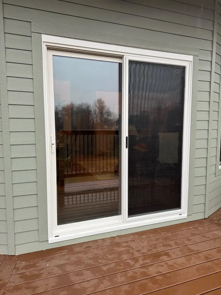 Sliding glass door installed by Windows Plus in Taylorsville, KY